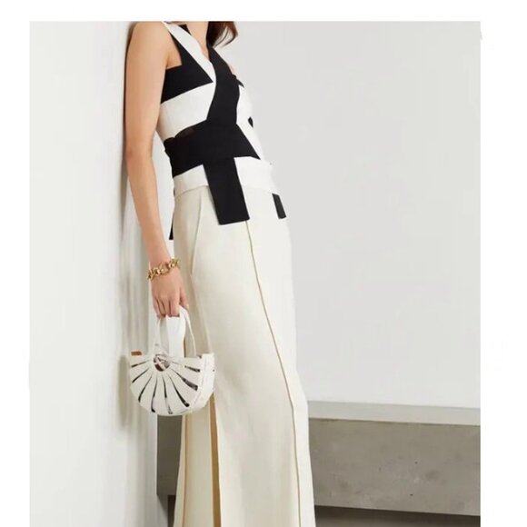 AKRIS Size 8 Layered Contrast Panel Asymmetric Tank Blouse Top - Picture 14 of 15